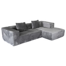 Dorian 4 Seater Velvet Compressed Sofa with Right Chaise