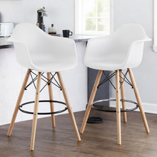 68.5cm Allison Beech Wood Bar Stools (Set of 2)