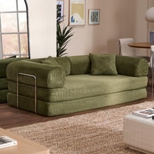 Kiran 3 Seater Double Corduroy Compressed Sofa Bed