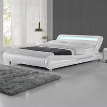 White Aurelius Bed Frame with LED Light