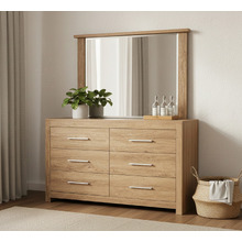 Maddington 6 Drawer Dresser with Mirror