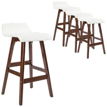 65cm White Ivana Faux Leather Barstools (Set of 4)