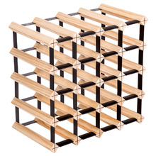Emperio 20 Bottle Steel & Pine Wood Wine Rack