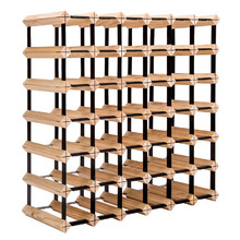 Emperio 42 Bottle Steel & Pine Wood Wine Rack