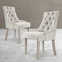 Jarett Studded French Provincial Upholstered Dining Chairs (Set of 2)