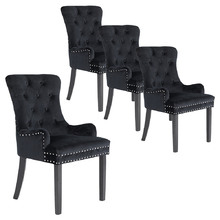 Villarreal Studded Velvet Dining Chairs (Set of 4)