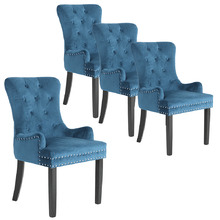 Villarreal Studded Velvet Dining Chairs (Set of 4)