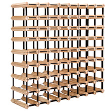 Emperio 72 Bottle Steel & Pine Wood Wine Rack