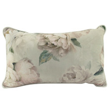 White Peony Rectangular Velvet Cushion
