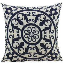 Hamptons Geometric Linen-Blend Cushion