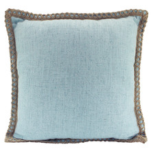 Trimmed Border Square Linen-Blend Cushion