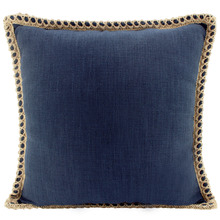 Trimmed Border Square Linen-Blend Cushion