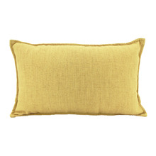 Yellow Linen-Blend Lumbar Cushion