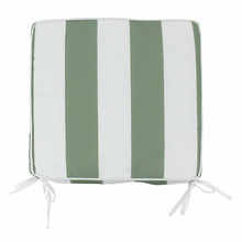 Olive & White Striped Outdoor Chair Pad
