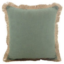 Fringed Square Linen Cushion
