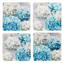 4 Piece Hydrangea Coaster Set