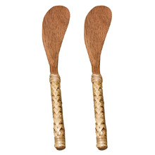 Anders Acacia Wood & Rattan Spreaders (Set of 2)