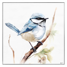 Feathery Flirtation Framed Canvas Wall Art