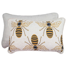 Biene Rectangular Linen-Blend Cushion