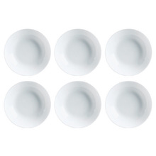 Fairfield 20cm Opal Glass Soup Plates (Set of 6)