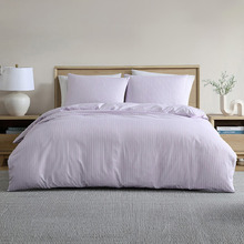 Purple Stripe Jaden Yarn-Dyed Jacquard Quilt Cover Set