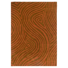 Burnt Orange Decor Groove Hand-Tufted Pure New Wool Rug