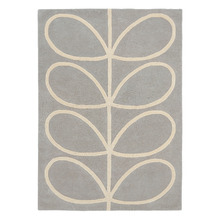 Grey & Cream Giant Linear Stem Hand-Tufted Wool Rug