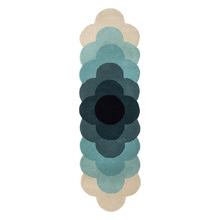 Teal Optical Flower Hand-Tufted Wool Rug