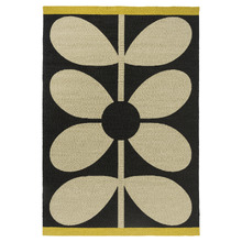 Noir Giant Sixties Stem Hand-Hooked Indoor/Outdoor Rug