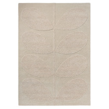 Ecru Solid Stem Hand-Tufted Pure New Wool Rug