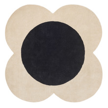 Ecru Flower Spot Hand-Tufted Pure New Wool Rug