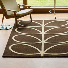 Walnut Linear Stem Hand-Tufted Pure New Wool Rug