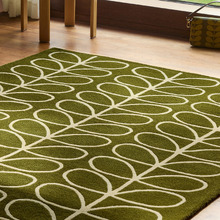 Olive Linear Stem Hand-Tufted Pure New Wool Rug