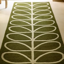 Olive Linear Stem Hand-Tufted Pure New Wool Runner