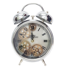Silver Champs Elysees Metal Table Clock