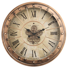80cm Copper J.D. Bassett Metal Wall Clock