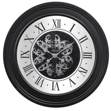 80cm Black Champs Elysees Metal Wall Clock