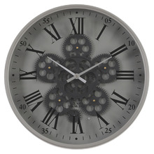 Grey Metal Wall Clock