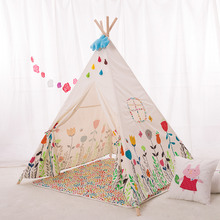 Flower Square Cotton Teepee Tent