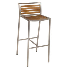 78cm Plantation Teak & Stainless Steel Barstool