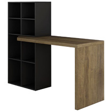 Dark Timber Pinto Office Desk with Bookcase
