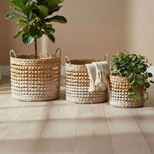 3 Piece Penrose Woven Water Hyacinth Basket Set
