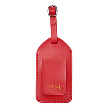 Red Leather Luggage Tag