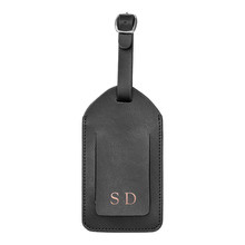 Black Leather Luggage Tag