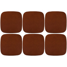 6 Piece Tan Artisan Genuine Leather Coaster Set