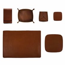 6 Piece Artisan Leather Complete Desk Set