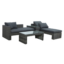 2 Seater Lowell Outdoor Chaise & Sun Lounge Set