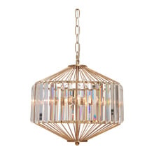 Todd Gold Steel & Glass 3 Light Pendant