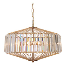 Todd Gold Steel & Glass 5 Light Pendant