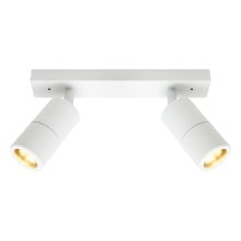 Stockholm White 2 Light Outdoor Rail Spotlight